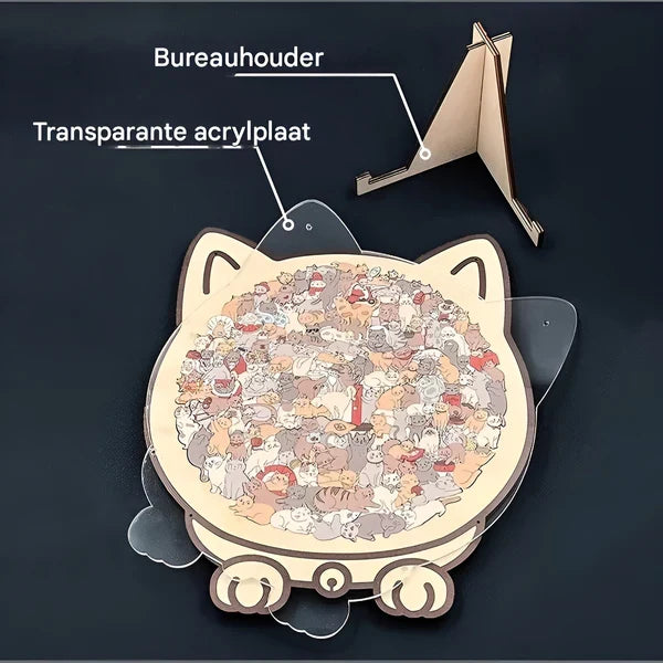 KittyPuzzel™ | Houten Kattenpuzzel
